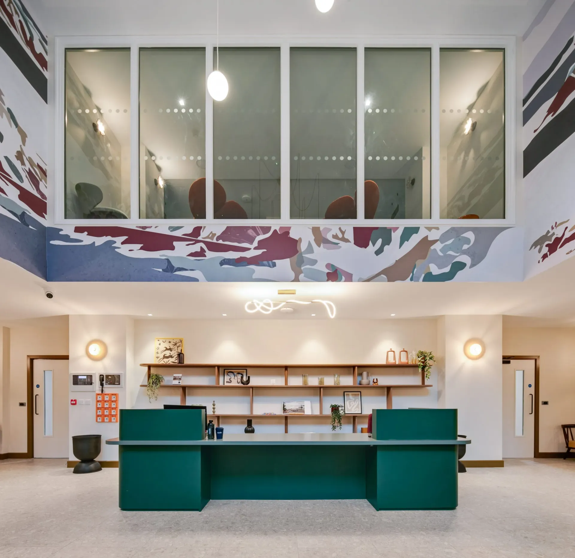 Node Living residential lounge and co-working suite